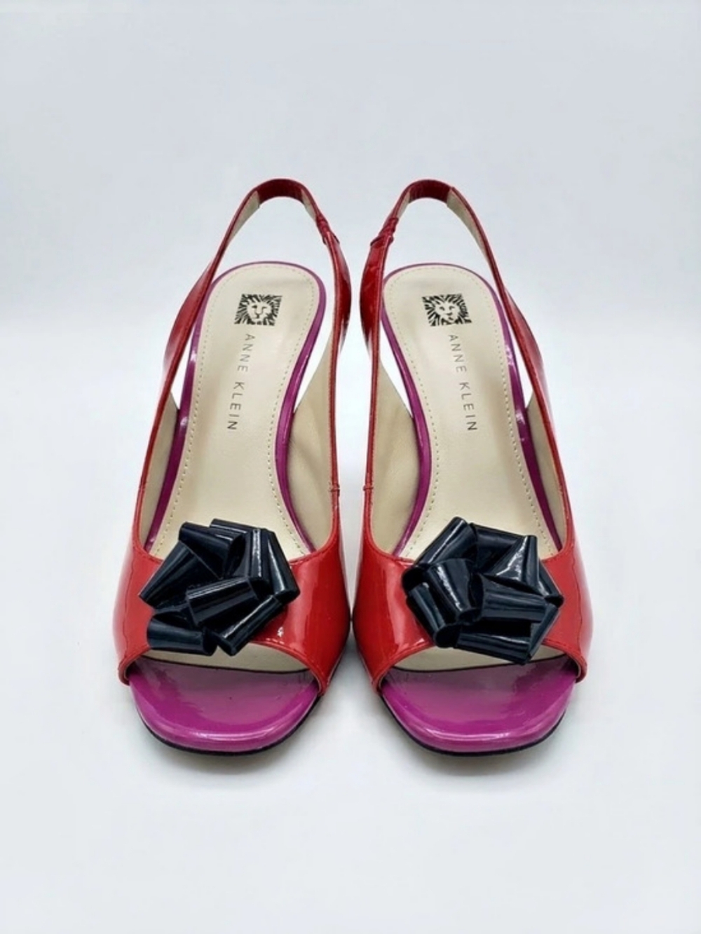 Anne Klein Patent Slingback Heel Heels in Red & Pink